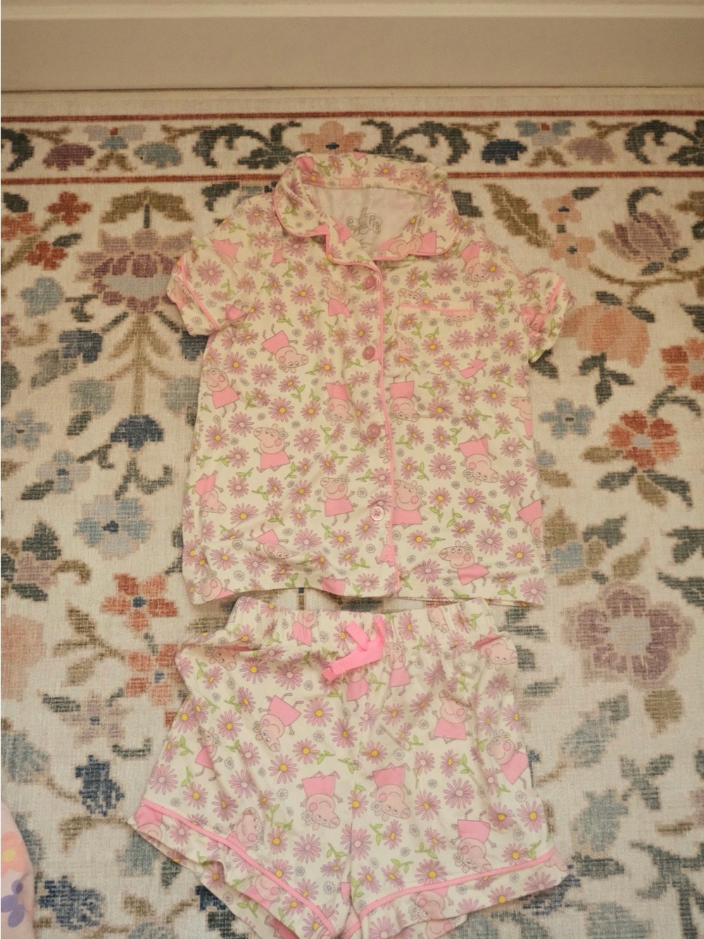 Peppa Pig Pink Floral Short Pajama Set